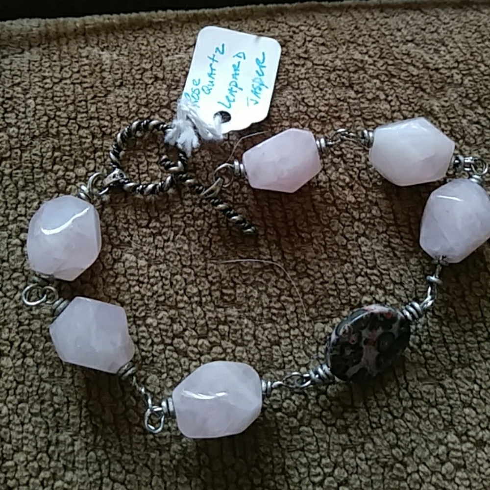 Rose Quartz & Leopard Jasper Bracelet